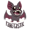 Vampire bat with fangs