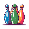 Bowling Pins Comic Style