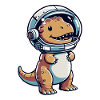Drôle Astronaute Dino De L’espace
