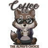 Süßer Wolf mit Kaffeetasse