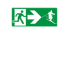 Notausgang Ski Skifahrer