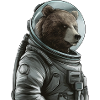 Pensive Brown Bear Astronaut