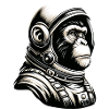 Pensive Monkey Astronaut Cosmos