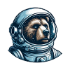 Pensive bear in outer space