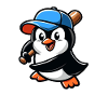 Penguin Baseball Player Action
