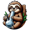 Sloth with Bong Hemp Cannabis