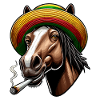 Cheval avec joint, Chanvre, Cannabis