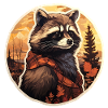 Raccoon in an autumnal dusk