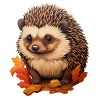 Igel mit Blättern