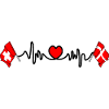 Cardio heart Flag Switzerland, flag Denmark