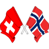Drapeau de la Suisse et drapeau de la Norvège