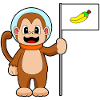 Singe, Banane, Astronaute, Espace