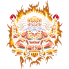 Brahma with Halftone Fire Background