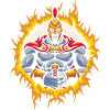 Spartans with Halftone Fire Background