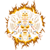 Valkyrie with Halftone Fire Background