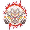Abyss with Halftone Fire Background