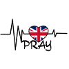 England Heartbeat Flag Heart