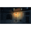 Night alley with lamppost