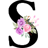Lettre S floral violet