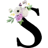 Purple Floral Letter S