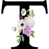 Lettre t floral violet