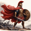 Aquarelle d’hoplite spartiate
