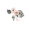 Lettre t floral tropical