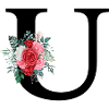 Red Floral U Letter