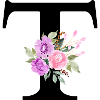 Lettre t floral violet
