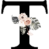 Tropischer Blumenbuchstabe T