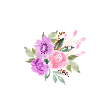 Lettre t floral violet
