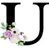 Lila Blumenbuchstabe u