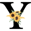 Sunflower floral y letter