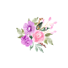 Lettre x floral violet
