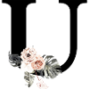 Tropical Floral U Letter