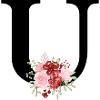 Red Floral U Letter