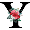 Red Floral Y Letter