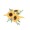 Lettre x floral tournesol