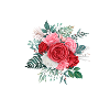 Lettre x floral rouge