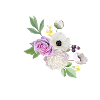 Lettre x floral violet