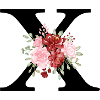 Red floral x letter