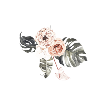 Lettre x floral tropical