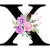 Lettre x floral violet