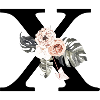 Tropical floral x letter