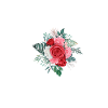 Letter w floral red