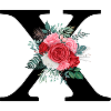 Red floral x letter