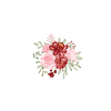 Buchstabe w floral rot