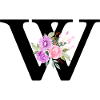 Purple floral w letter