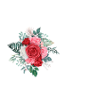 Red Floral V Letter