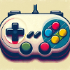 Retro Gamepad in Risograph